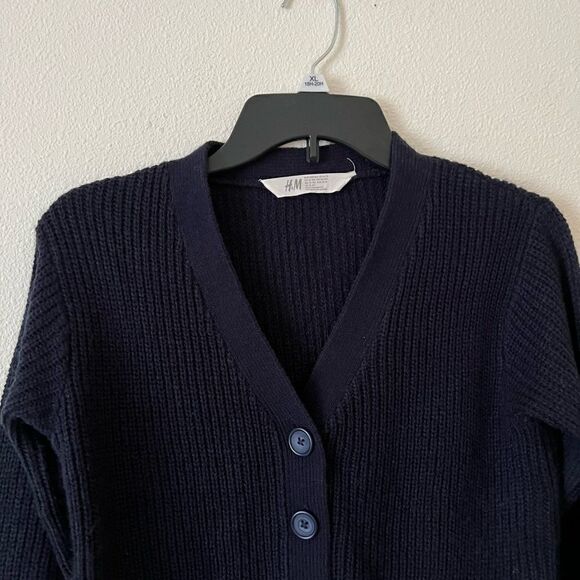 H&M Girl Knit  Cardigan with Pockets sz 16/18 - Picture 4 of 6